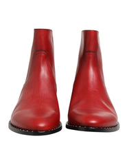 Dolce & Gabbana Rote besetzte Chelsea Stiefeletten