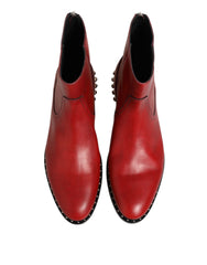 Dolce & Gabbana Rote besetzte Chelsea Stiefeletten