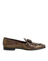 Dolce & Gabbana Gold Pailletten Slip-On Slipper Herren Anzugschuhe