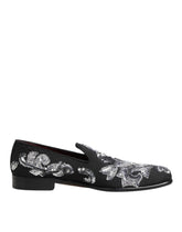 Dolce & Gabbana Schwarze, silberne Pailletten-Slipper Herren Anzugschuhe