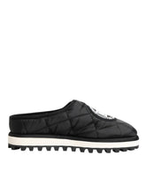 Dolce & Gabbana Schwarze Nylon-Low-Top-Slip-On-Sneaker