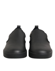 Dolce & Gabbana Schwarze Slip-On-Sneaker aus Leder