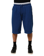Dolce & Gabbana Blaue Bermuda-Sweatshorts aus Baumwollmischung