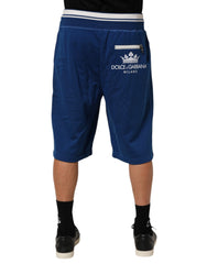 Dolce & Gabbana Blaue Bermuda-Sweatshorts aus Baumwollmischung