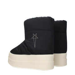 Rick Owens Black Fabric Ankle Boots