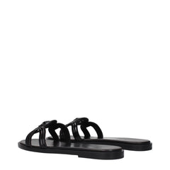 Versace Hausschuhe aus schwarzem Leder