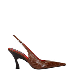 Stella McCartney Braune Leder High-Heel-Pumps