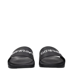 Off-White Hausschuhe aus schwarzer Baumwolle