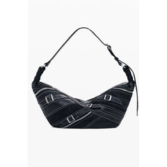 Desigual Nero Poliuretano Women Shoulder Bag
