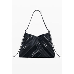 Desigual Nero Damen-Umhängetasche aus Polyurethan