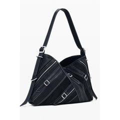 Desigual Nero Damen-Umhängetasche aus Polyurethan