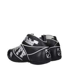 Off-White Schwarze Leder-High-Top-Sneaker