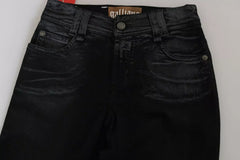 John Galliano Schwarze Washed High Waist Flared Denim Freizeithose Jeans