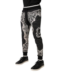 Dolce & Gabbana Schwarze Baumwoll-Bandana-Jogginghose