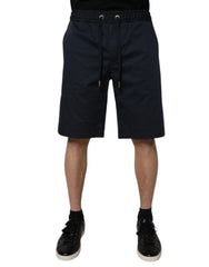 Dolce & Gabbana Navyblaue Baumwoll-Stretch Bermuda Shorts für Herren