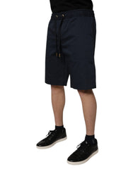 Dolce & Gabbana Navyblaue Baumwoll-Stretch Bermuda Shorts für Herren