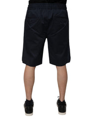 Dolce & Gabbana Navyblaue Baumwoll-Stretch Bermuda Shorts für Herren