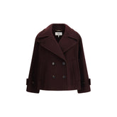 Chloé Bordeaux Mantel aus Fleece-Wolle