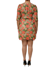 Dolce & Gabbana mehrfarbiges geblümtes besticktes A-Linien-Minikleid