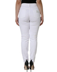 Dolce & Gabbana Weiße AUDREY Baumwoll-Skinny-Jeans mit Logo