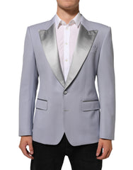 Dolce & Gabbana Grauer Herrenanzug-Blazer aus Wolle mit 2 Knöpfen, Modell SICILIA