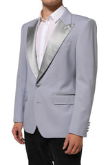 Dolce & Gabbana Grauer Herrenanzug-Blazer aus Wolle mit 2 Knöpfen, Modell SICILIA