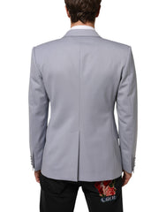 Dolce & Gabbana Grauer Herrenanzug-Blazer aus Wolle mit 2 Knöpfen, Modell SICILIA