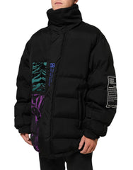 Dolce & Gabbana – Schwarze Pufferjacke aus Nylon für Herren mit durchgehendem Reißverschluss