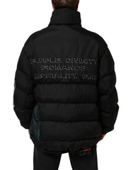 Dolce & Gabbana – Schwarze Pufferjacke aus Nylon für Herren mit durchgehendem Reißverschluss