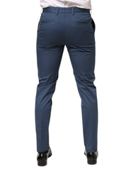 Dolce & Gabbana Blaue Baumwollhose für Herren mit mittlerer Bundhöhe