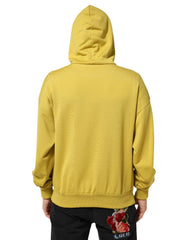 Dolce & Gabbana Gelbes Logo Baumwoll-Kapuzenpullover-Sweatshirt