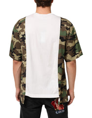 Dolce & Gabbana Weißes Logo Camouflage Rundhals-Herren-T-Shirt