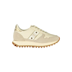Blauer Beige Leder Sneaker für Damen