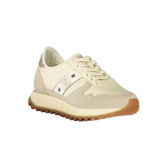 Blauer Beige Leder Sneaker für Damen