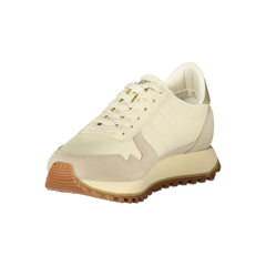 Blauer Beige Leder Sneaker für Damen