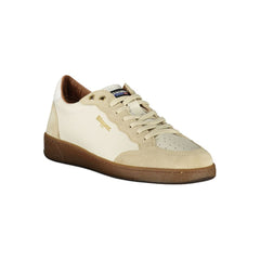 Blauer Herren-Sneaker aus weißem Leder