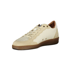 Blauer Herren-Sneaker aus weißem Leder