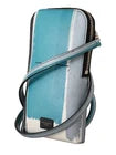 Dolce & Gabbana Blaue Leder Umhängetasche mit Handytasche und Kartenfächern