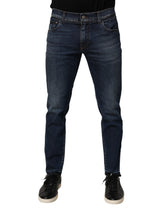 Dolce & Gabbana Blue Cotton Stretch Skinny Men Denim Jeans