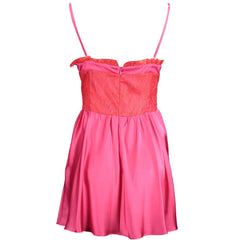 Gaelle Paris Pinkfarbenes Baumwollkleid für Damen mit Spitzendetails