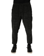 Dondup Schwarze mittelhohe Cropped-Kordhosen für Herren