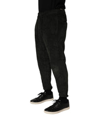 Dondup Schwarze mittelhohe Cropped-Kordhosen für Herren