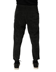 Dondup Schwarze mittelhohe Cropped-Kordhosen für Herren