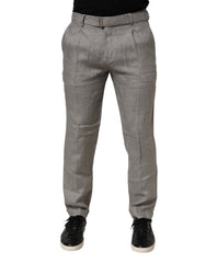 Briglia 1949 Gray Mid Waist Dress Formal Skinny Men Pants
