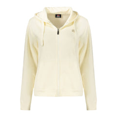 Norwegen 1963 Weißer Baumwoll-Kapuzenpullover für Damen