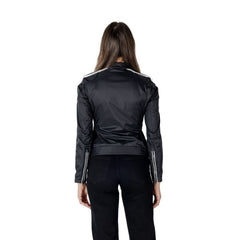 Blaue Black Polyamide Bikerjacke