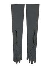 Dolce & Gabbana Dark Gray Viscose Elbow Length Mitten Men Gloves