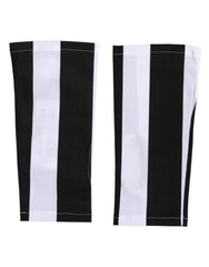 Dolce & Gabbana Black White Nylon Fingerless Wrist Length Gloves