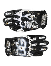 Dolce & Gabbana Handschoenen Zwart Wit Kristal Polslengte Wanten