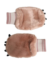 Dolce & Gabbana Bruine Acryl Gebreide Wanten met Bont Rand